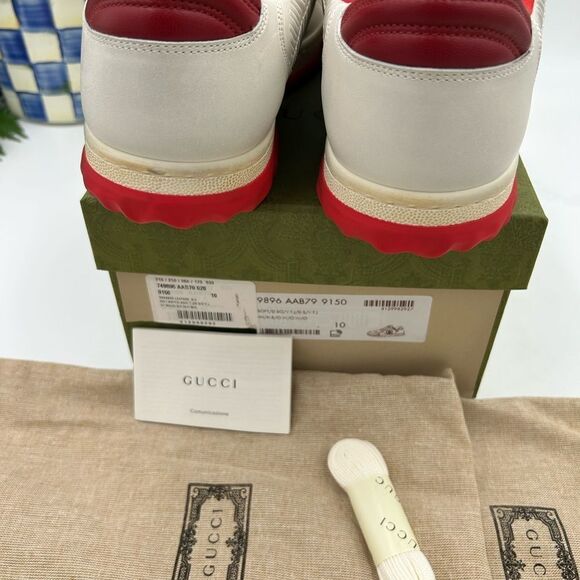 Men’s Gucci Mac 80 low top leather sneakers size 10 made in Italy - Picture 8 of 11